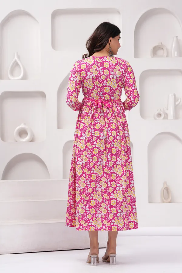 Pink_cotton_maternity_and_feeding_kurti_stylish