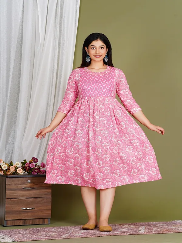 Pink_royal_rayon_maternity_and_feeding_kurti