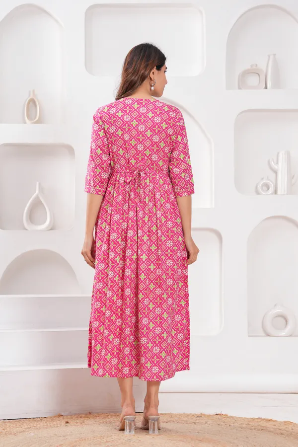 Pink_whit_dot_cotton_maternity_and_feeding_kurti