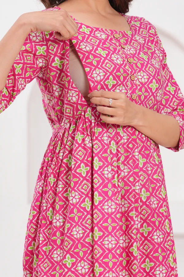 Pink_whit_dot_cotton_maternity_and_feeding_kurti