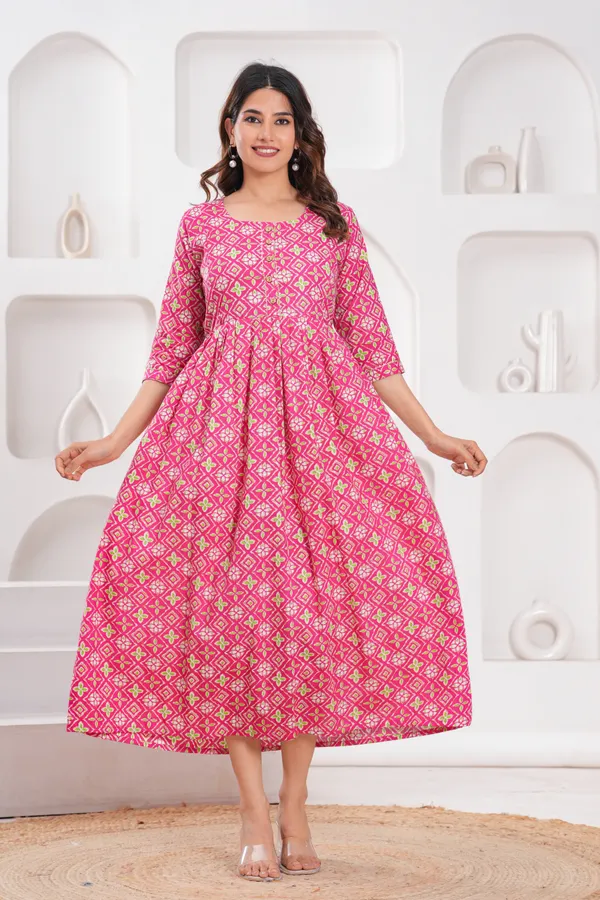 Pink_whit_dot_cotton_maternity_and_feeding_kurti