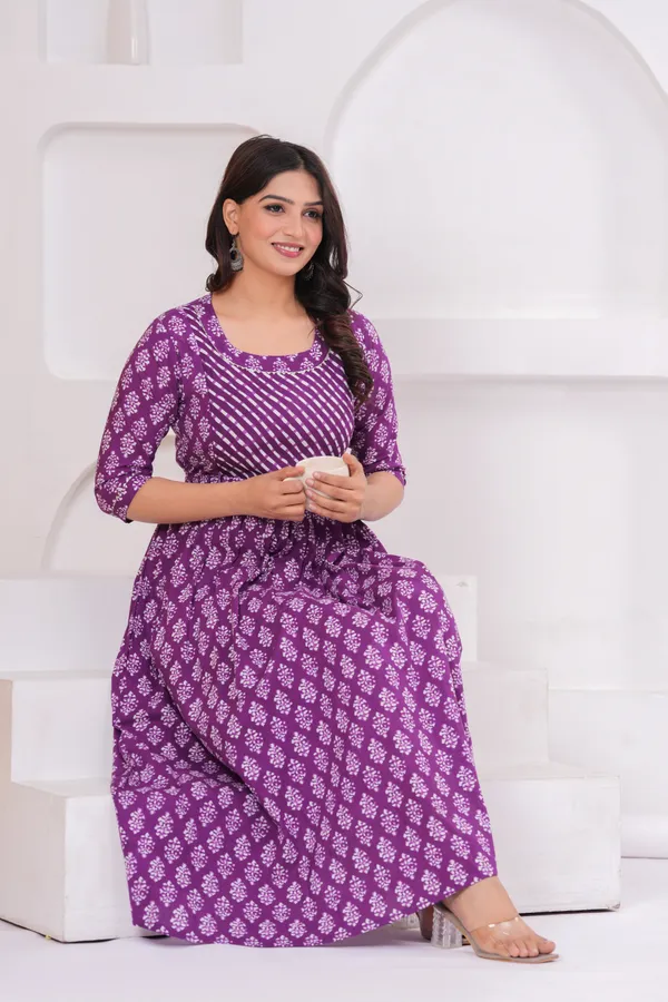 Purple_desk_cotton_maternity_and_feeding_kurti