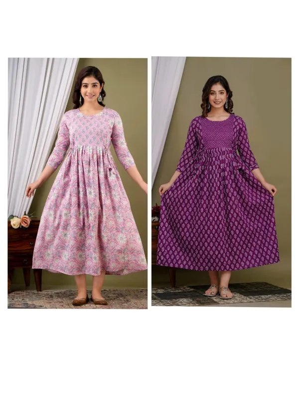 Purple_haze_combo__Cotton_Printed_Maternity_And_Feeding_Kurti_Combo_Of_2