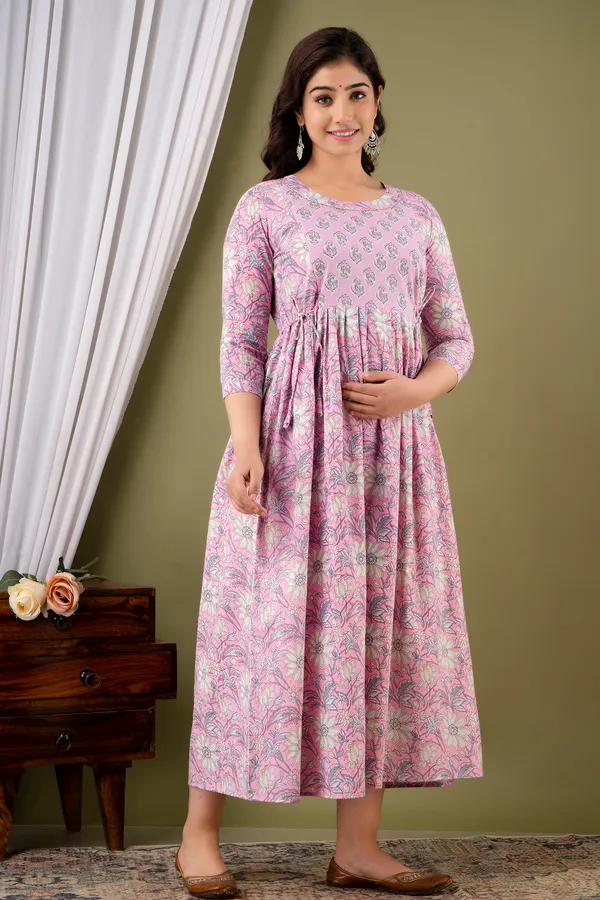 Purple_haze_combo__Cotton_Printed_Maternity_And_Feeding_Kurti_Combo_Of_2