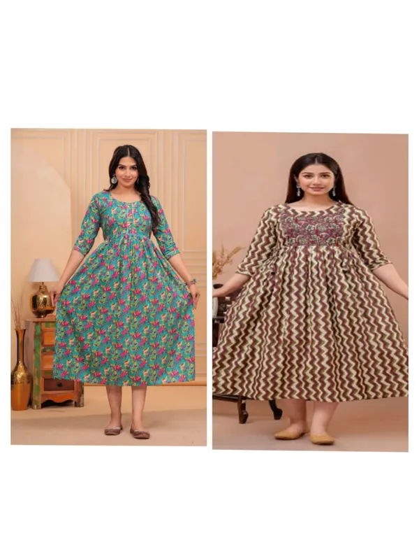 Rama_lahriya_cotton_maternity_and_feeding_kurti_Combo_Of_2
