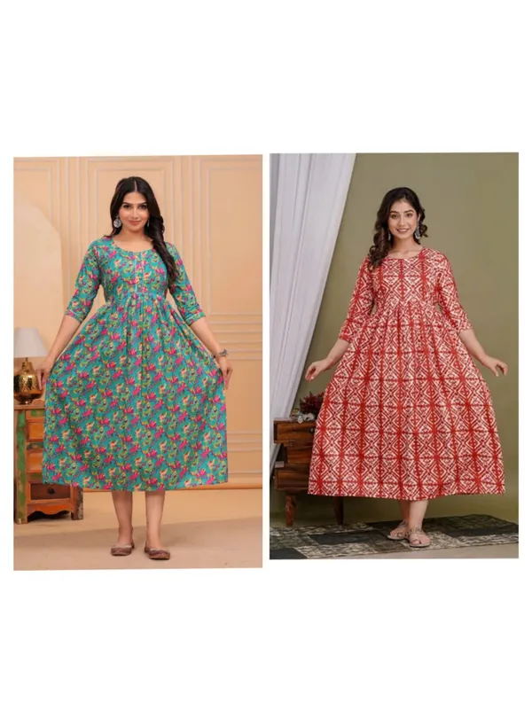 Rama_razin_cotton_maternity_and_feeding_kurti_Combo_Of_2