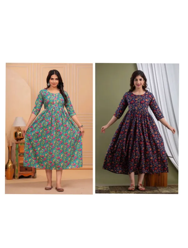 Ramans_cotton_maternity_and_feeding_kurti_Combo_Of_2