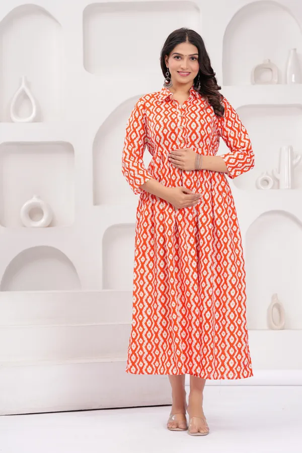 Red_dote__rayon_maternity_and_feeding_kurti