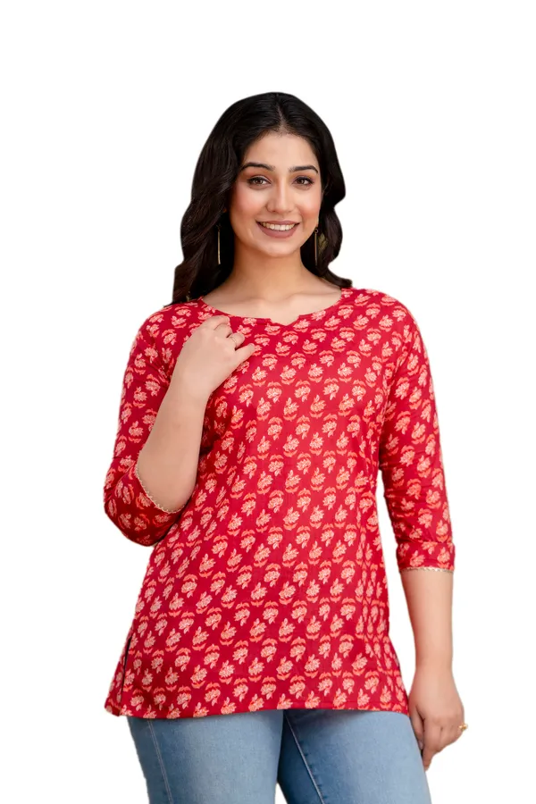 Red_raddian_cotton_printed_top
