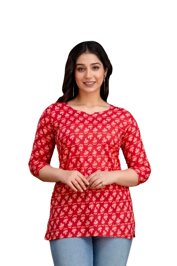 Red_raddian_cotton_printed_top