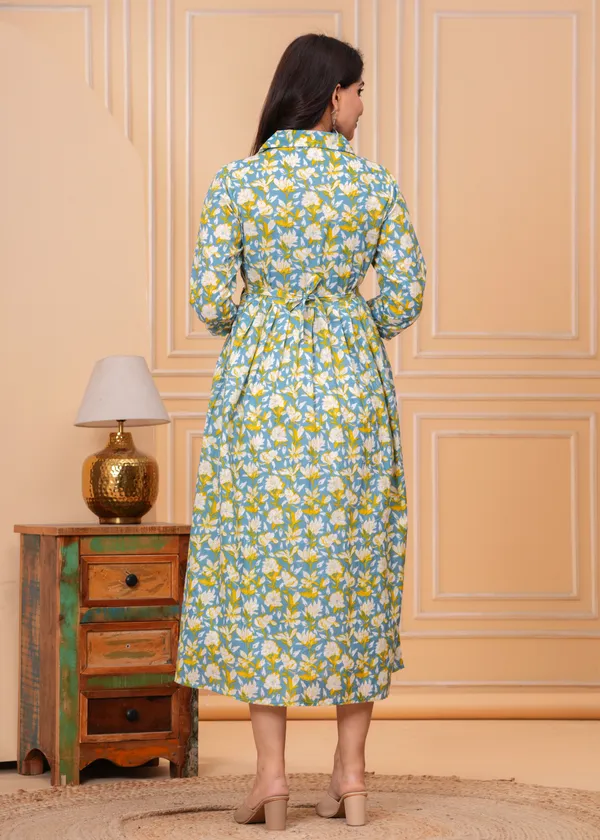 Short_flower_cotton_maternity_and_feeding_kurti