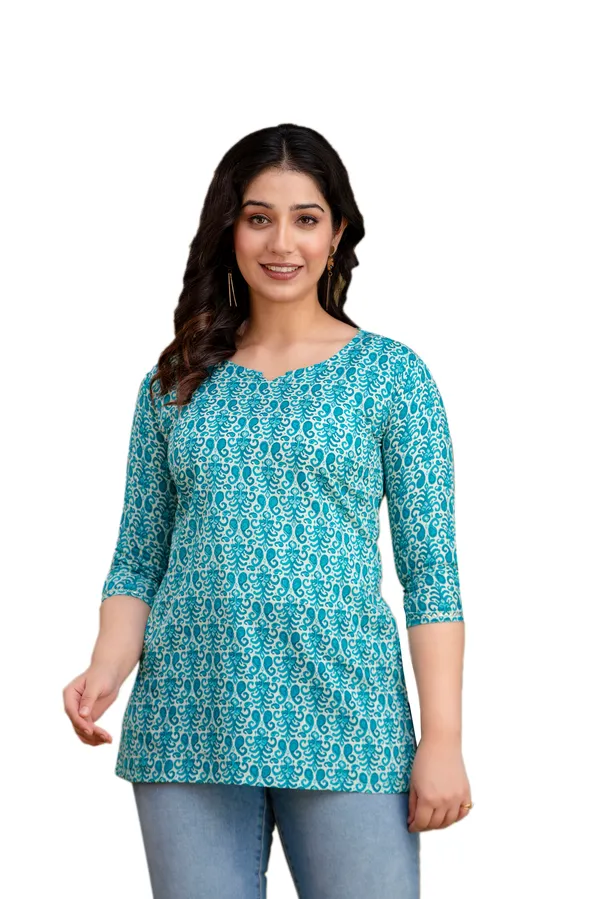 Sky_blue_bubble_cotton_printed_top
