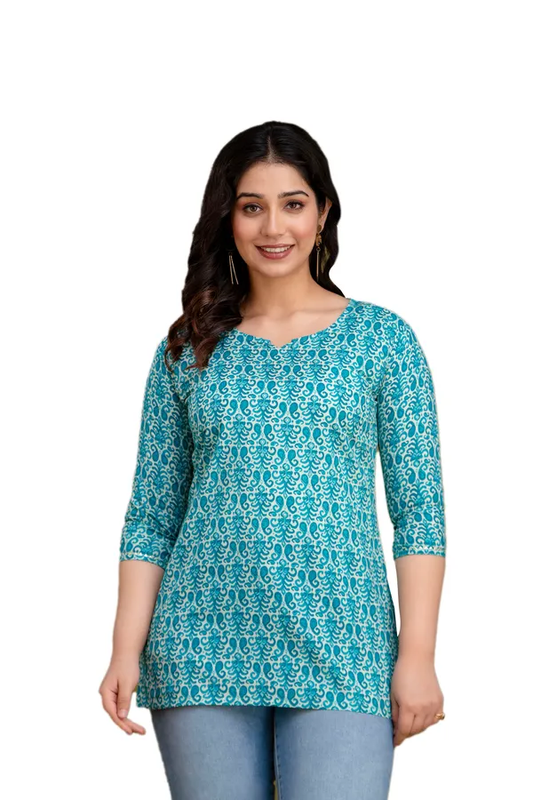 Sky_blue_bubble_cotton_printed_top