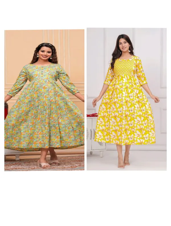 Sweet_corn_combo_Cotton_Printed_Maternity_And_Feeding_Kurti_Combo_Of_2