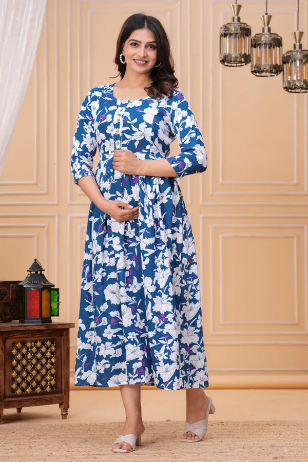 White_moon_rayon_maternity_and_feeding_kurti