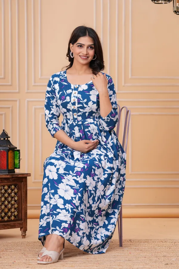 White_moon_rayon_maternity_and_feeding_kurti