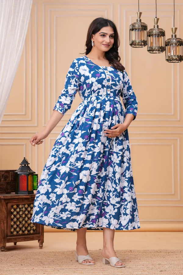 White_moon_rayon_maternity_and_feeding_kurti