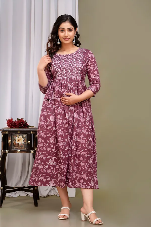 Witnes_des_cotton_maternity_and_feeding_kurti_Combo_Of_2