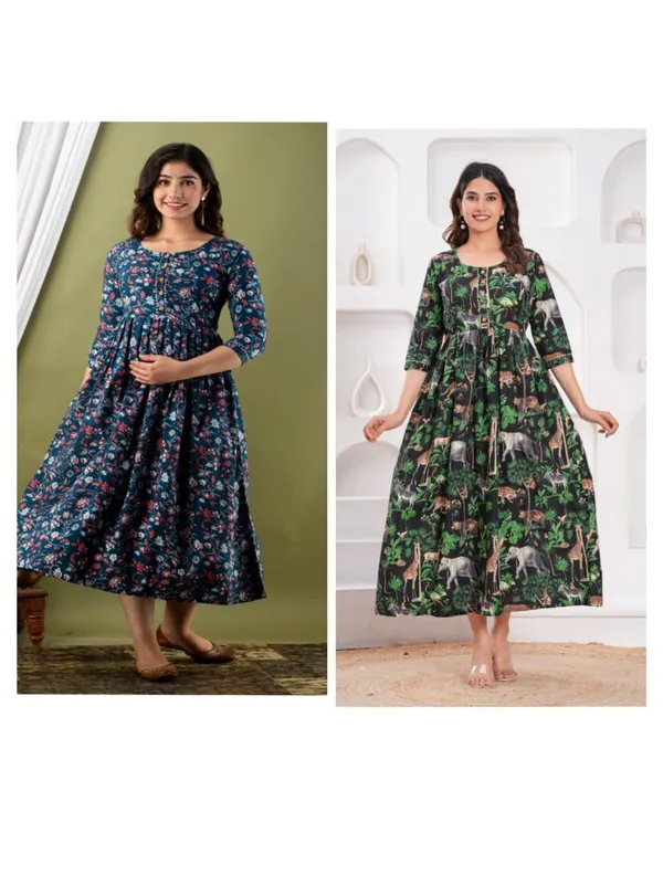 forest_print_cotton_maternity_and_feeding_kurti_Combo_Of_2