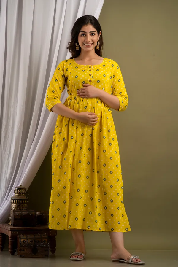 Yellow_Cotton_Maternity_Gown_By_Nevisha_Style