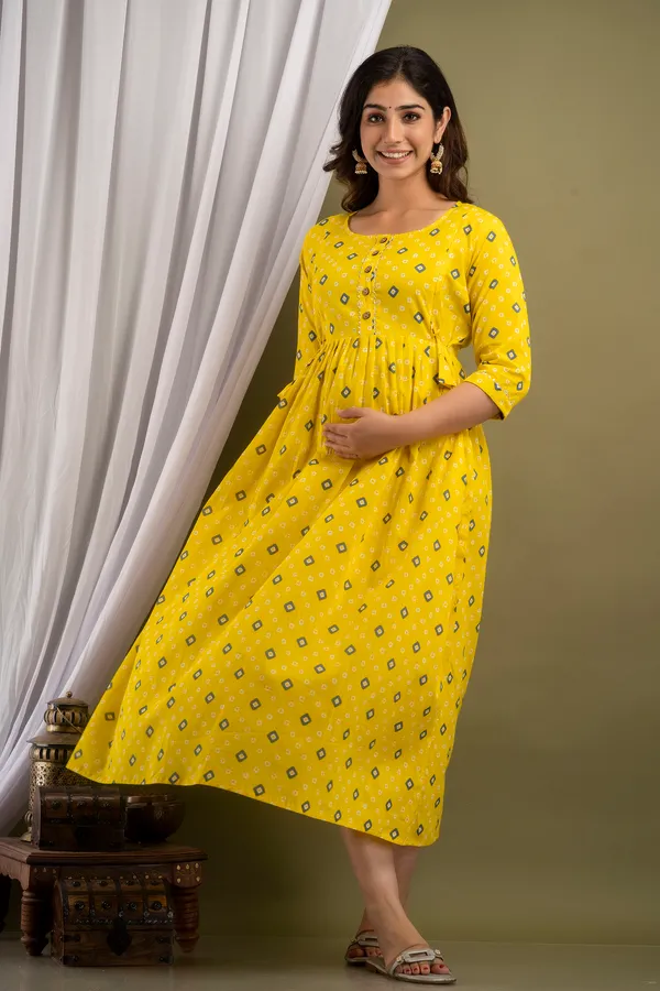 Yellow_Cotton_Maternity_Gown_By_Nevisha_Style