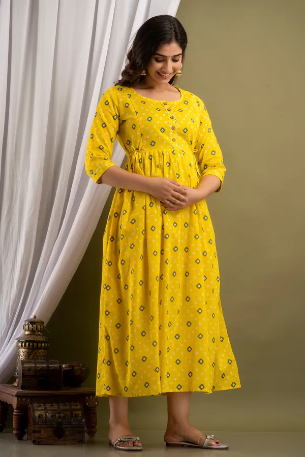 Yellow_Cotton_Maternity_Gown_By_Nevisha_Style