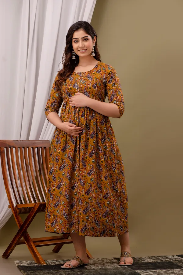 Brown_Maternity_And_Feeding_Kurti