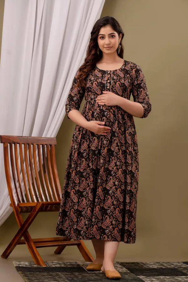 Brown_Maternity_And_Feeding_Kurti