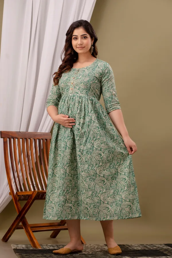 Green_Maternity_And_Feeding_Kurti