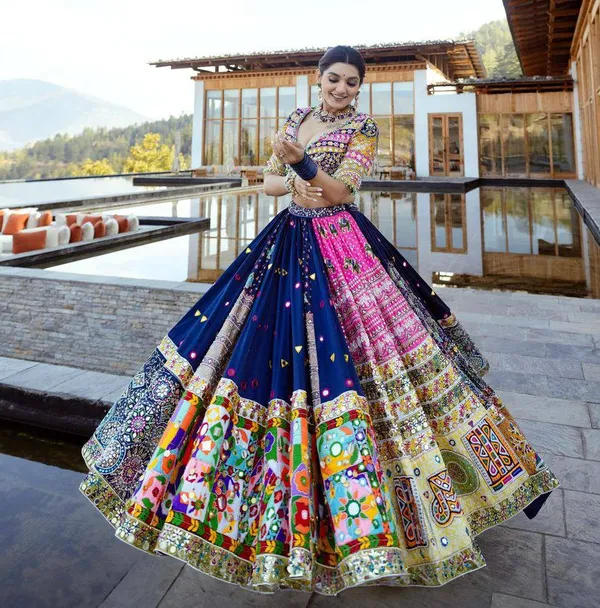 Blue_And_Pink_Designer_Lehngha_Real_Mirror_Work_With_Dupatta_And__Blouse_Piece