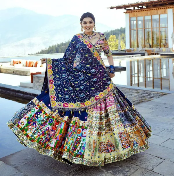 Blue_And_Pink_Designer_Lehngha_Real_Mirror_Work_With_Dupatta_And__Blouse_Piece