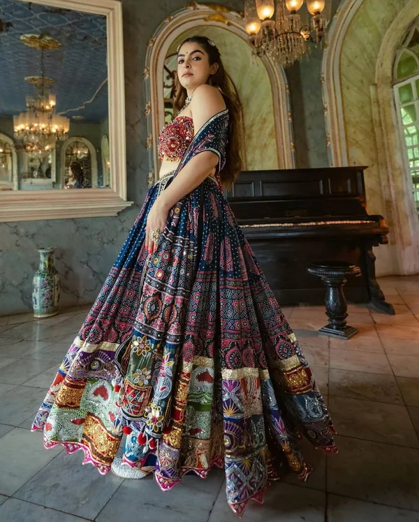 Blue_And_Red_Designer_Lehngha_Real_Mirror_Work_With_Dupatta_And__Blouse_Piece