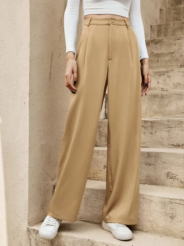 Ssarang_Hae__Trendy_Beige__High-Rise_Pleated_Korean_Pant_&_Trouser_For_Women