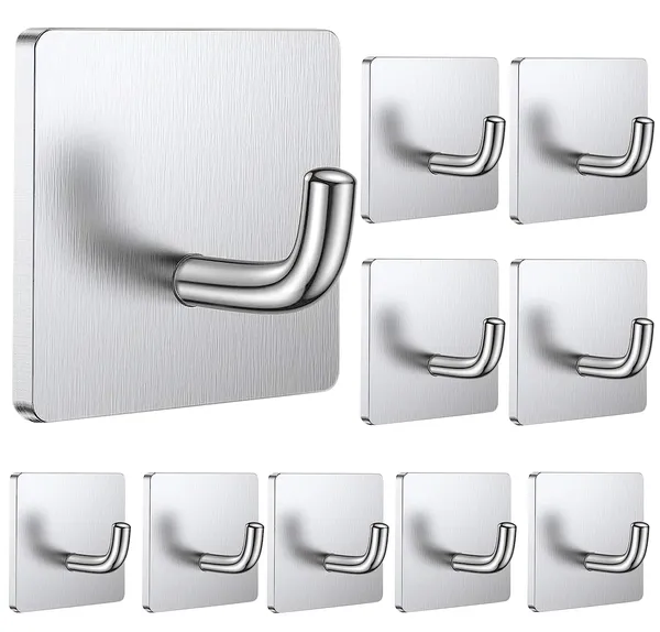 Jialto Pack of 5 Stainless Steel Heavy Duty Adhesive J Design Wall