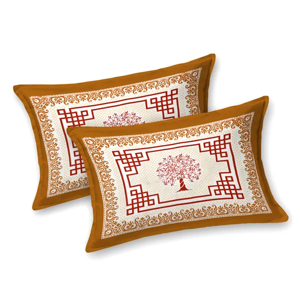 380_TC_King_Size_100%_Cotton_Bedsheet_With_Two_Pillow_Covers_/_Snowbloom_print_bedsheet_-_275_X_275_cm_(King_size)