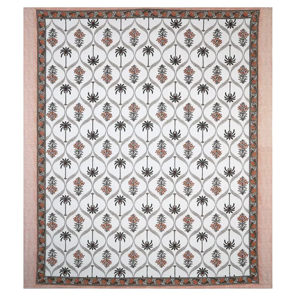 380_TC_King_Size_100%_Cotton_Bedsheet_With_Two_Pillow_Covers_/_handblock_print_bedsheet_-_275_X_275_cm_(King_size)