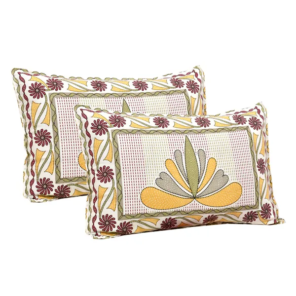 320_TC_katha_patchwork_design_King_Size_Premium_Cotton_Bedsheet_With_Two_Pillow_Covers_-_275_X_275_cm_(King_size)