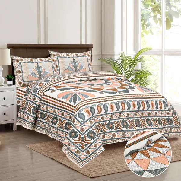 320_TC_katha_patchwork_design_King_Size_Premium_Cotton_Bedsheet_With_Two_Pillow_Covers_-_275_X_275_cm_(King_size)