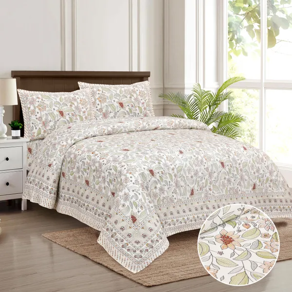 320_TC_katha_patchwork_design_King_Size_Premium_Cotton_Bedsheet_With_Two_Pillow_Covers_-_275_X_275_cm_(King_size)