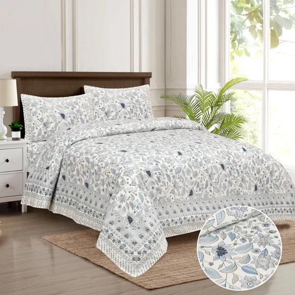 320_TC_katha_patchwork_design_King_Size_Premium_Cotton_Bedsheet_With_Two_Pillow_Covers_-_275_X_275_cm_(King_size)