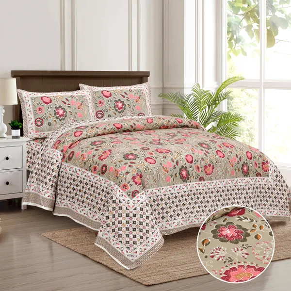 320_TC_katha_patchwork_design_King_Size_Premium_Cotton_Bedsheet_With_Two_Pillow_Covers_-_275_X_275_cm_(King_size)