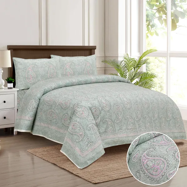 320_TC_katha_patchwork_design_King_Size_Premium_Cotton_Bedsheet_With_Two_Pillow_Covers_-_275_X_275_cm_(King_size)