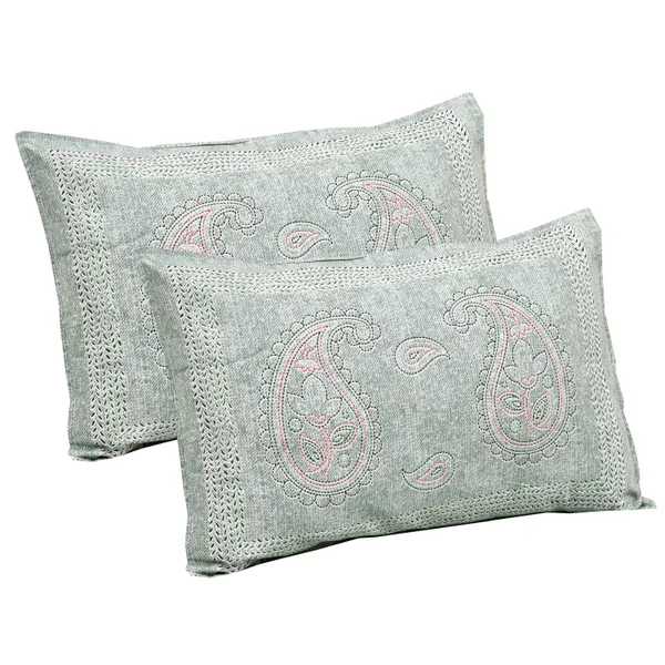 320_TC_katha_patchwork_design_King_Size_Premium_Cotton_Bedsheet_With_Two_Pillow_Covers_-_275_X_275_cm_(King_size)
