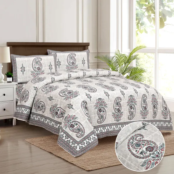 320_TC_katha_patchwork_design_King_Size_Premium_Cotton_Bedsheet_With_Two_Pillow_Covers_-_275_X_275_cm_(King_size)