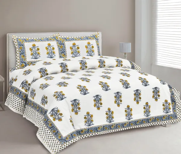 380_TC_jaipuri_print_100%_Cotton_Bedsheet_With_Two_Pillow_Covers_/_handblock_print_bedsheet_-_275_X_275_cm_(King_size)