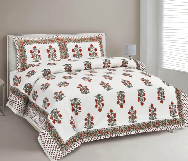 380_TC_jaipuri_print_100%_Cotton_Bedsheet_With_Two_Pillow_Covers_/_handblock_print_bedsheet_-_275_X_275_cm_(King_size)