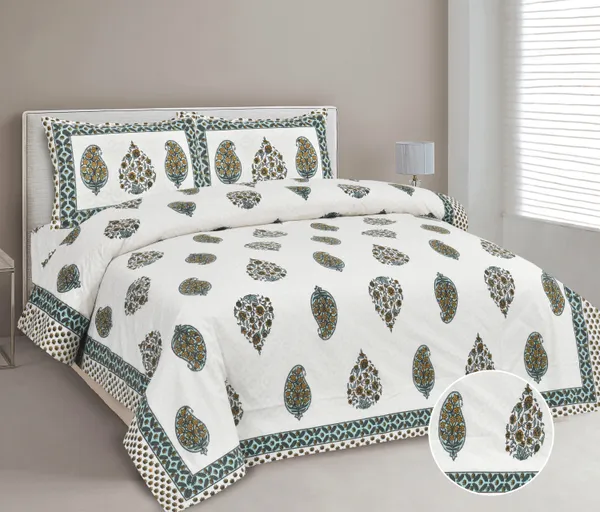 380_TC_jaipuri_print_100%_Cotton_Bedsheet_With_Two_Pillow_Covers_/_handblock_print_bedsheet_-_275_X_275_cm_(King_size)