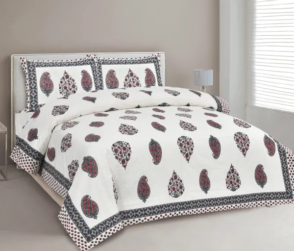 380_TC_jaipuri_print_100%_Cotton_Bedsheet_With_Two_Pillow_Covers_/_handblock_print_bedsheet_-_275_X_275_cm_(King_size)