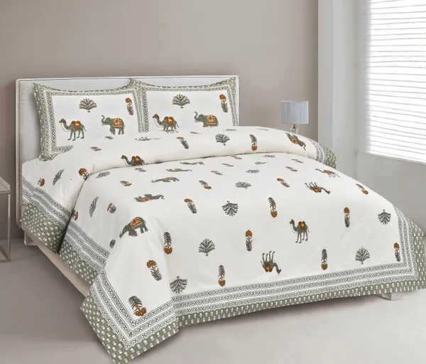 380_TC_jaipuri_print_100%_Cotton_Bedsheet_With_Two_Pillow_Covers_/_handblock_print_bedsheet_-_275_X_275_cm_(King_size)