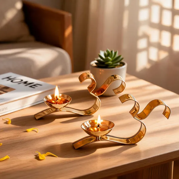 Brass_Swan_Design_Decorative_Diya_Oil_Lamp_Set